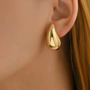 Z-Netta Tear Drop Earrings - Gold